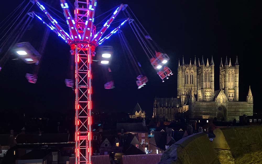 Lincoln Christmas Market Event with fairground rides