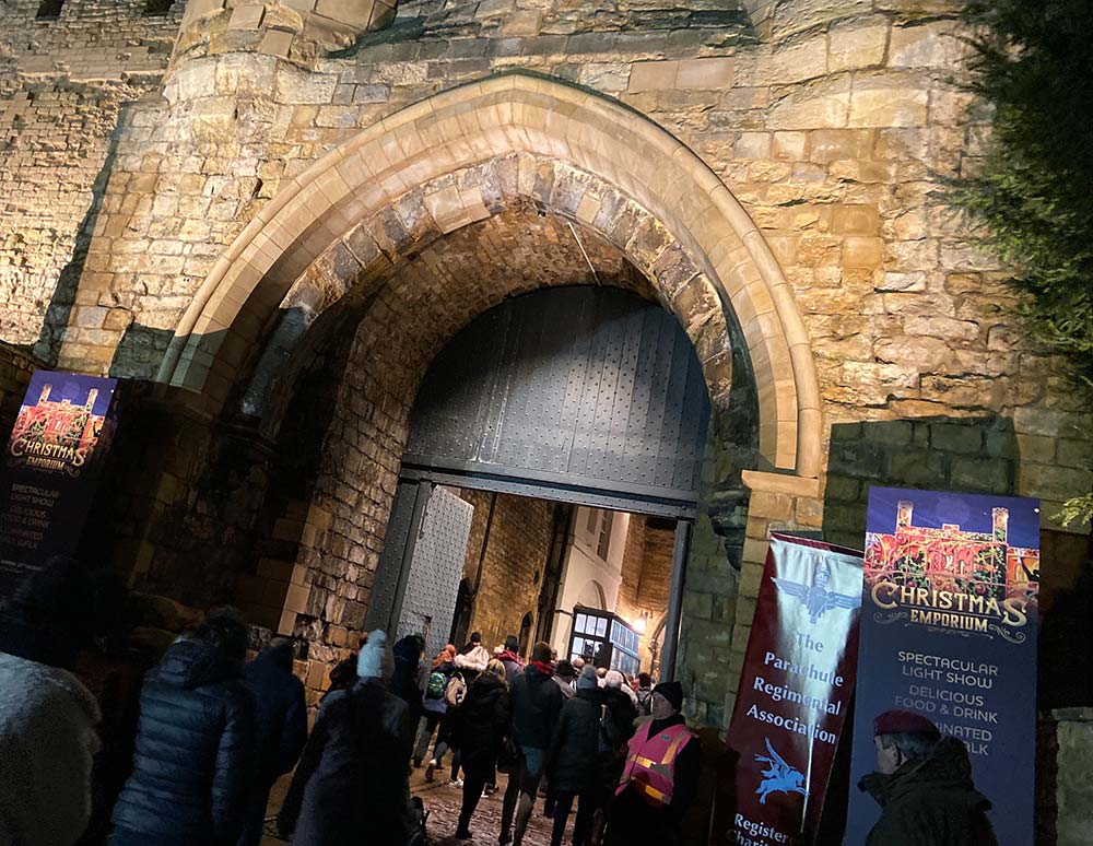 Lincoln Castle entrance to the Christmas Market